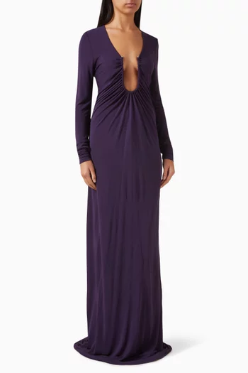 Arced Palm Maxi Dress in Viscose