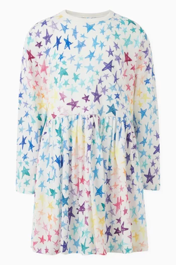 Star Print Dress in Organic Cotton