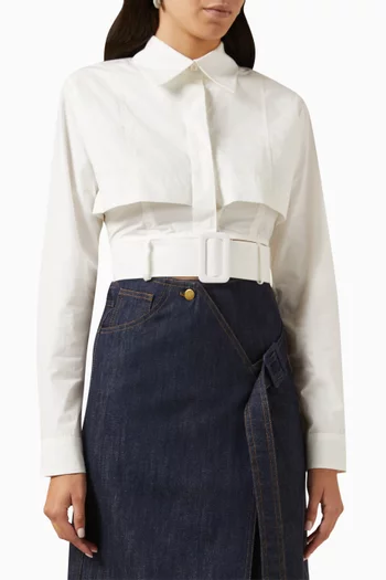 Belted Panel Shirt in Cotton