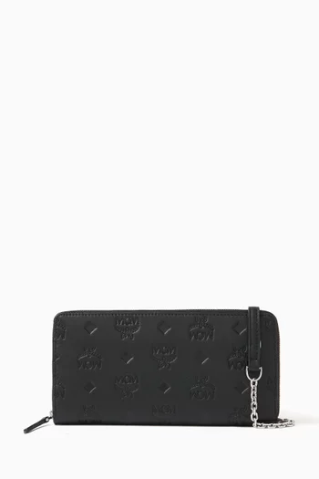 Large Aren Chain Wallet in Visetos Leather