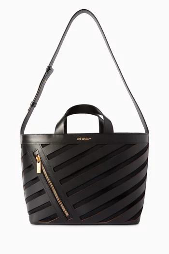 Small Cut-out Diag Tote Bag in Calf Leather