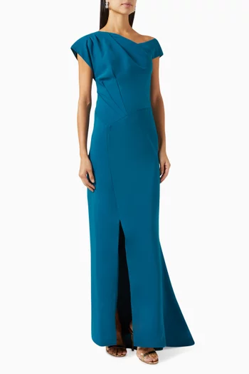One-shoulder Maxi Dress in Cady