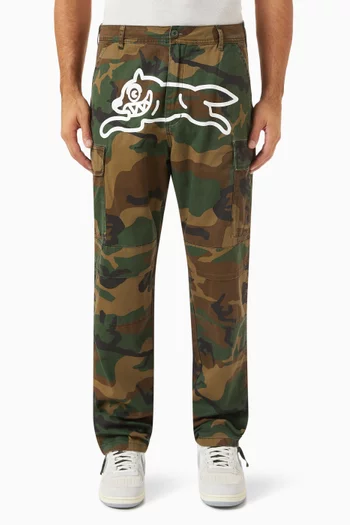 Running Dog Camo Cargo Pants in Denim