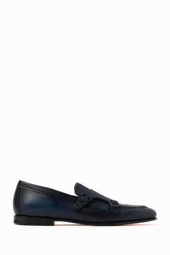 Double Monk Formal Shoes in Calf Leather