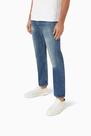 Low-top Sneakers in Tumbled Leather