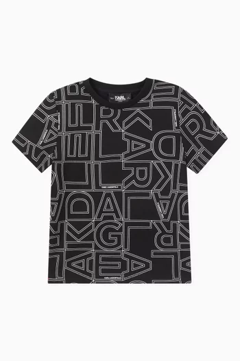 All-over Logo-print T-shirt in Organic Cotton
