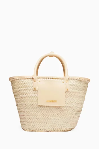 Le Panier Soli Basket Bag in Straw & Leather