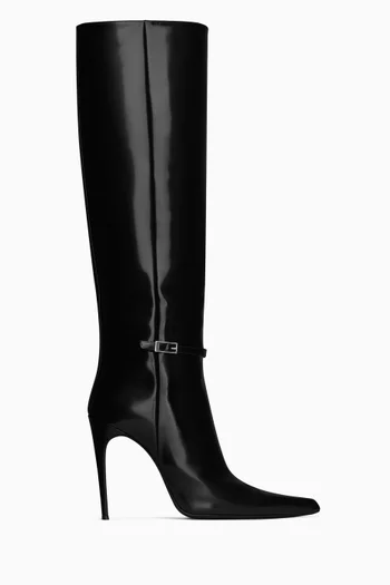Vendome 110 Knee Boots in Glazed-leather