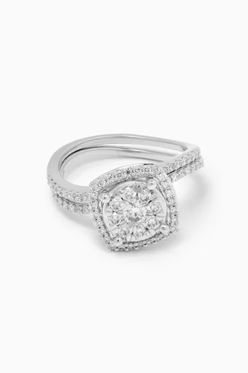 OneSixEight Siempre Diamond Rings in 18kt White Gold, Set of 2