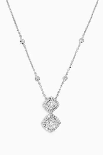 OneSixEight Siempre Two Motif Necklace in 18kt White Gold