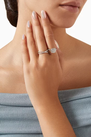 OneSixEight Siempre Diamond Rings in 18kt White Gold, Set of 2