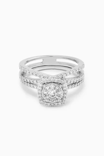 OneSixEight Siempre Diamond Rings in 18kt White Gold, Set of 2