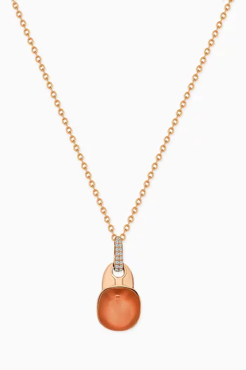 Dew Drop Diamond & Moonstone Necklace in 18kt Rose Gold