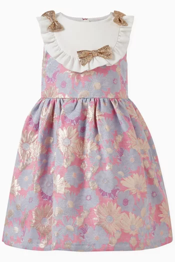 Floral Bow Dress in Polyester
