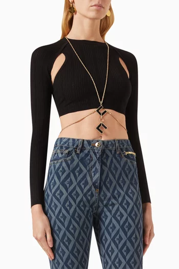 Chain Crop Top in Ribbed Lyocell
