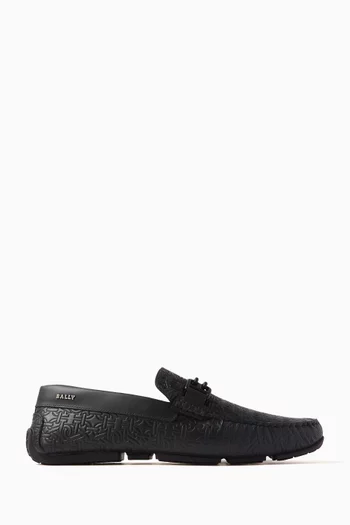 Parsal Driver Loafers in Embossed Leather