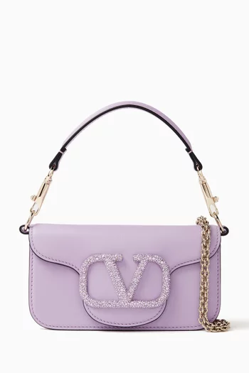 Valentino Garavani Small Locò Embellished Shoulder Bag in Leather