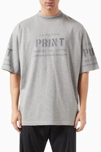 Graphic Print T-shirt in Cotton