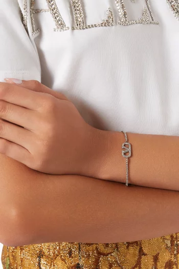Valentino Garavani VLOGO Signature Bracelet in Metal & Swarovski® Crystals