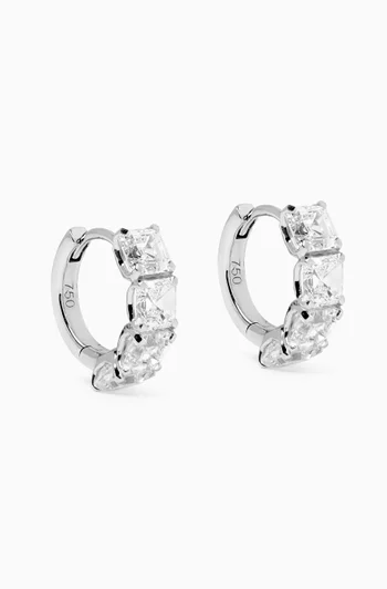 Asscher Diamond Earrings in 18kt White Gold