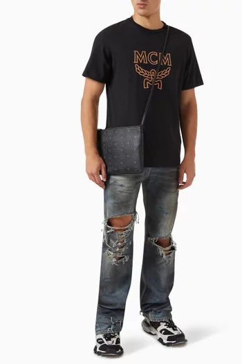 Medium Crossbody Pouch in Coated Canvas