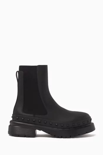 Valentino Garavani Beatle Rockstud Boots in Leather
