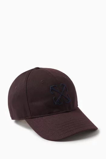 Arrow Drill-embroidered Baseball Cap in Cotton-twill