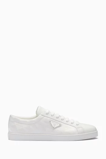 Logo Sneakers in Leather & Re-nylon