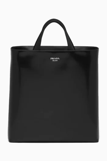 Logo Tote Bag in Leather