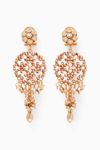Glamorous Prestige Crystal Drop Earrings in 14kt Gold-plated Metal