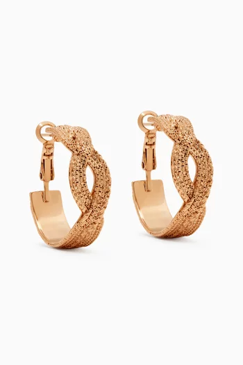 Textured Hoop Earrings in 14kt Gold-plated Metal