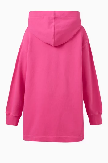 Curved Logo Hoodie Dress in Cotton