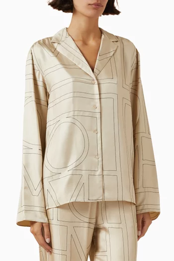 Monogram Pyjama Top in Silk