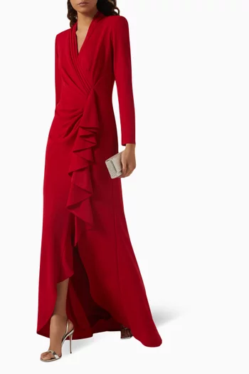 Ruffle Dress in Crepe