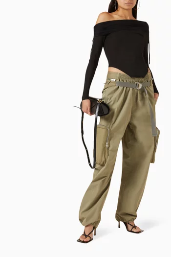 Hosiery Overlay Gathered Top