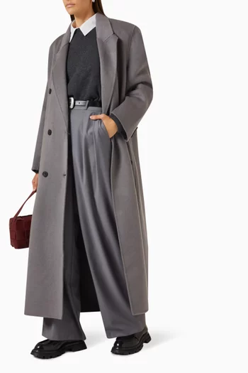 Ripley Pleated Pants in Wool-blend