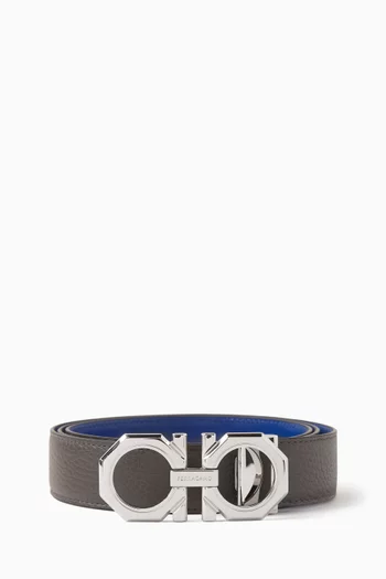 Gancini Reversible Belt in Leather