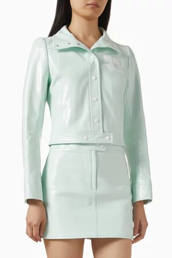 Reedition Cropped Jacket in Vinyl