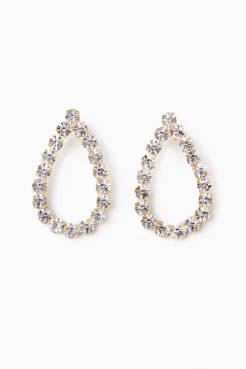 Les Nuances Pear Shaped Crystal Earrings in Gold-plated Brass