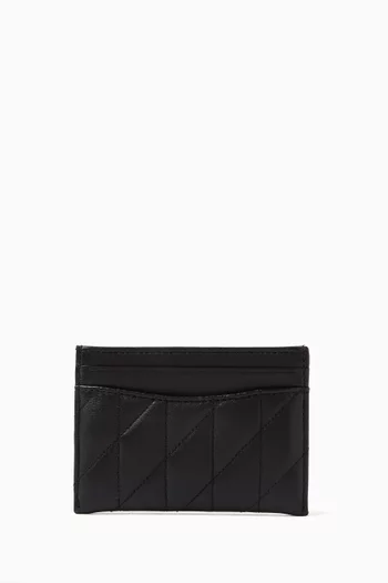 Card Case with Pillow Quilting in Nappa Leather