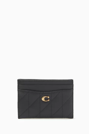 Quilted Card Case in Nappa Leather