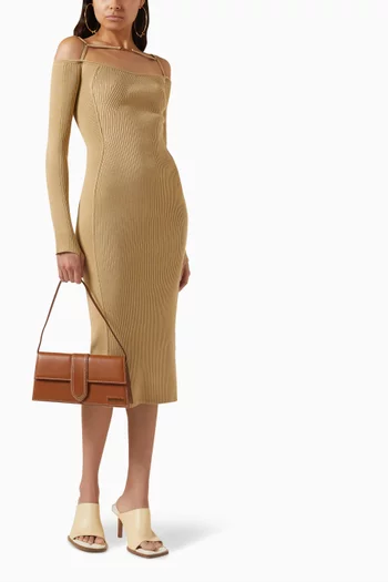 La Robe Sierra Cut-out Midi Dress in Viscose-blend