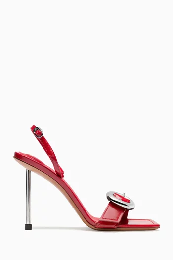 Les Sandales Regalo Hautes 100 Slingback in Glossy Calfskin Leather