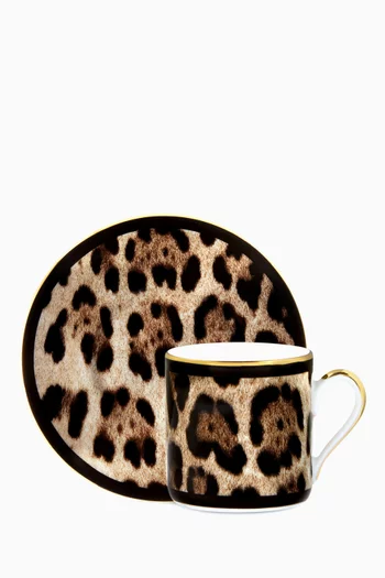 All-over Leopard Espresso Set in Porcelain