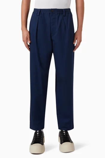 Cropped Trousers in Gabardine