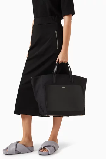 Wander Square Medium Tote in Cotton-linen Canvas