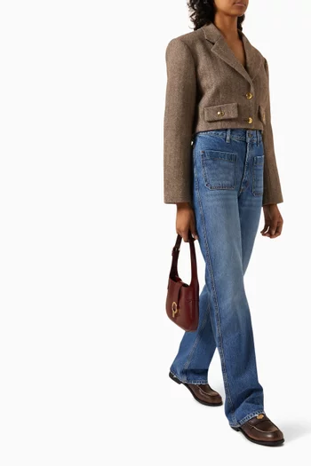 بنطال جينز واسع دينم باهت