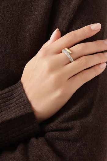 Dextera Crystal Cocktail Ring in Gold-plated Metal
