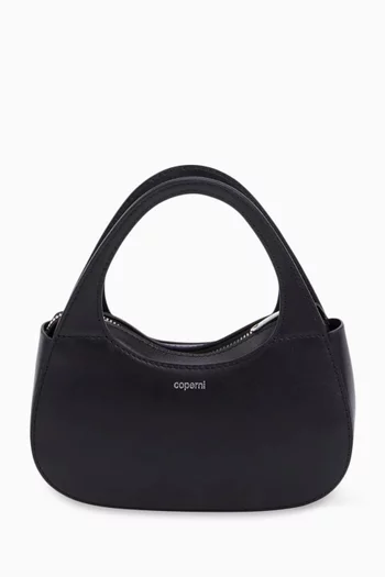Micro Baguette Swipe Shoulder Bag in Leather