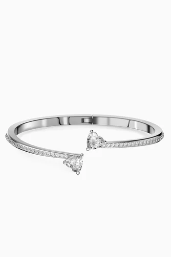Attract Soul Heart Bangle in Rhodium-plated Metal